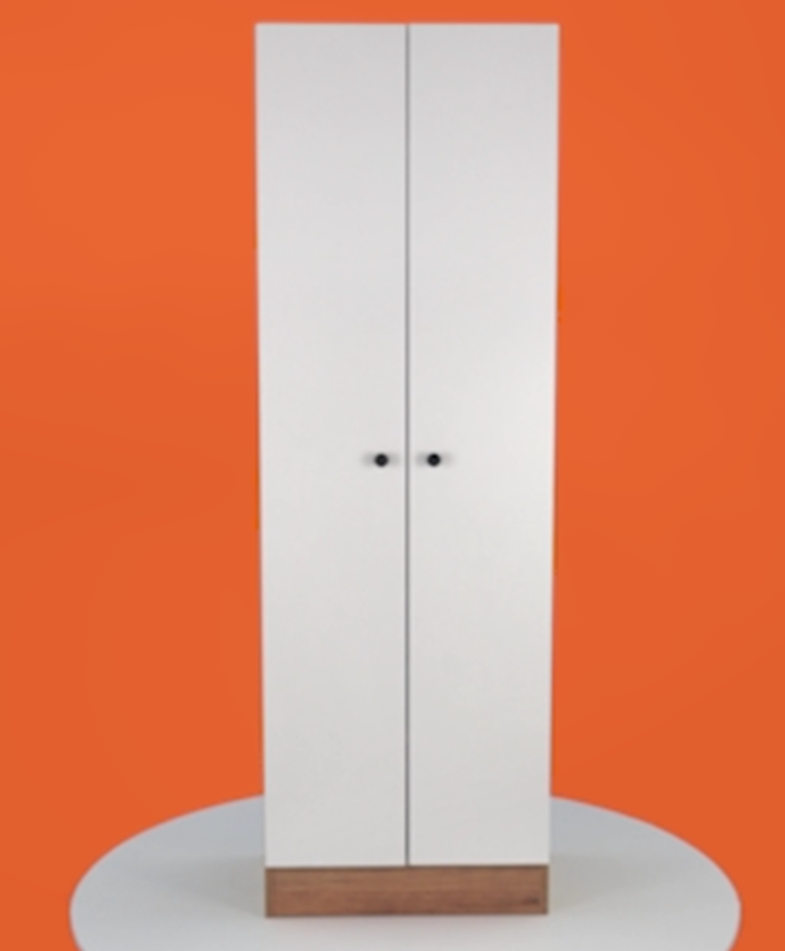 2 Kapaklı Modern Gardırop / Portmanto resmi