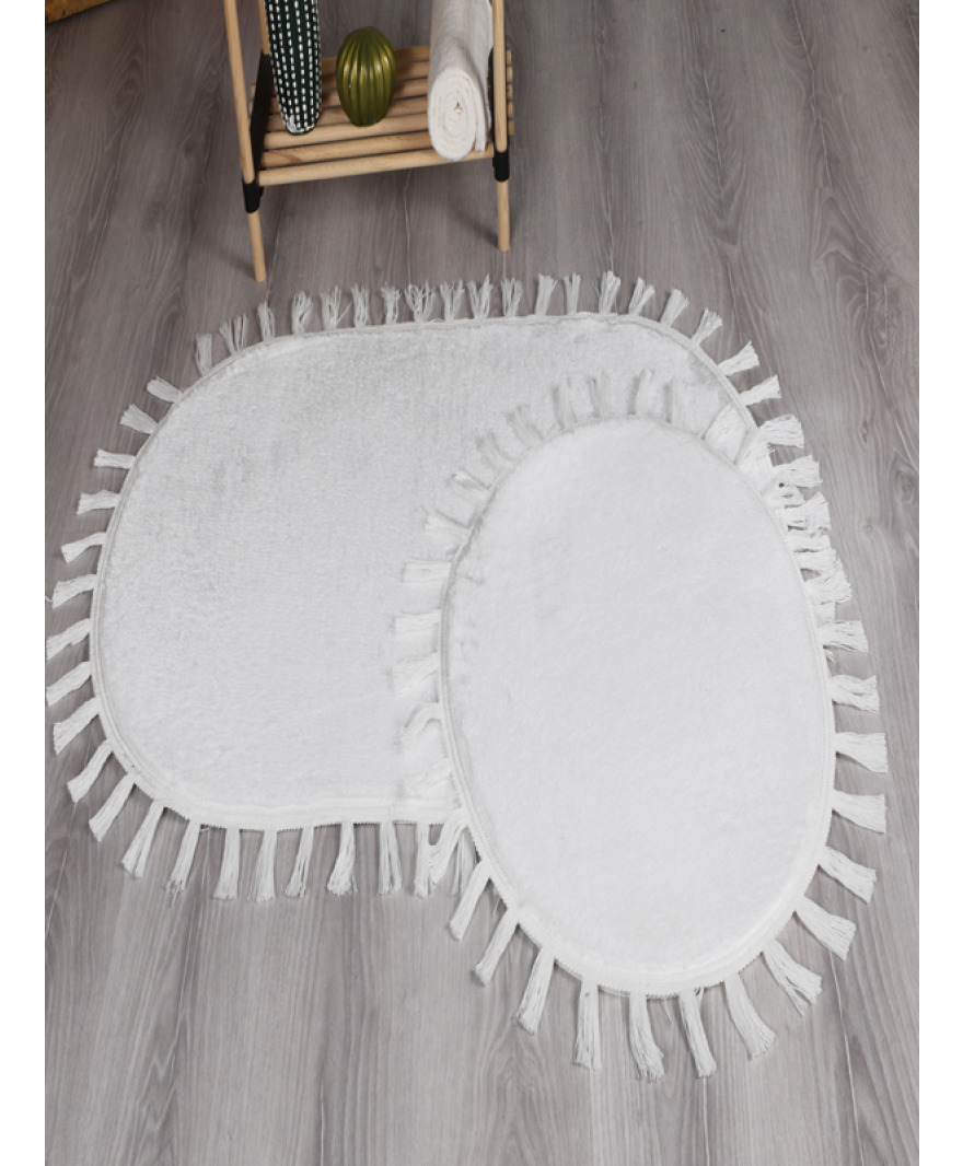 Peluş Puffy Püskül Saçaklı Klozet Takımı resmi