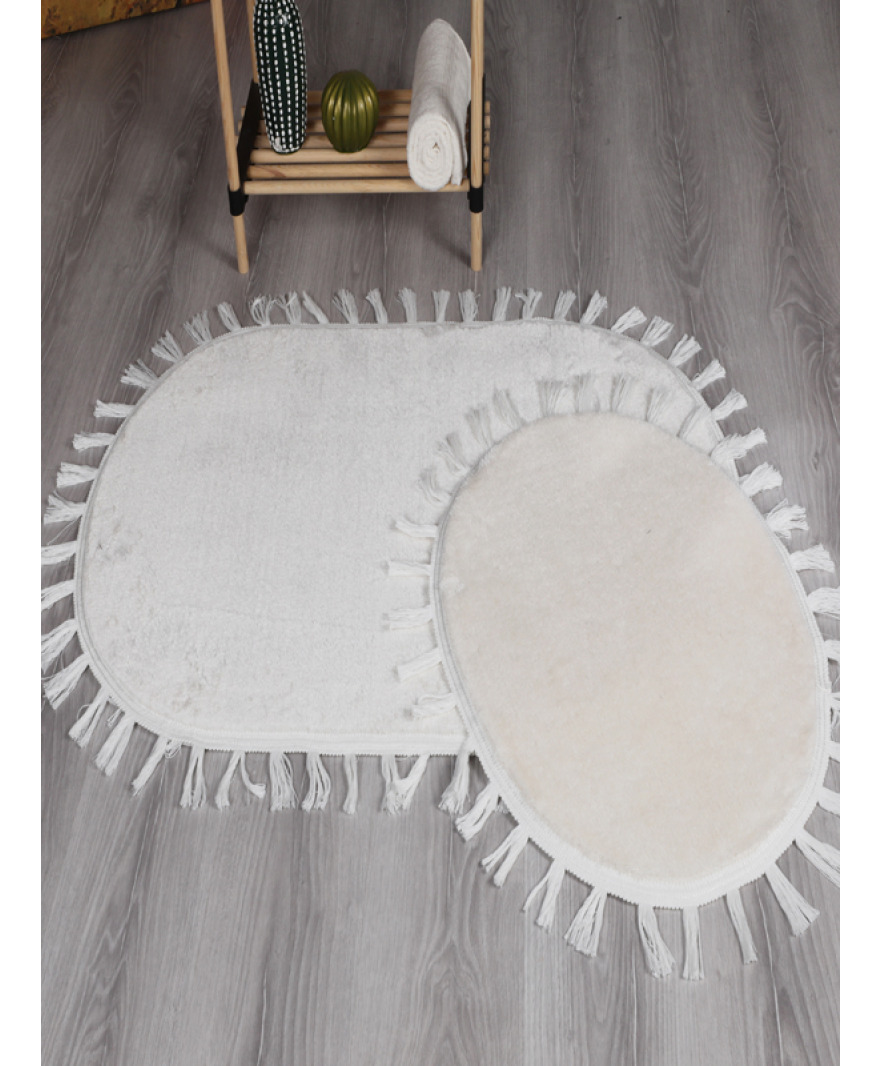 Peluş Puffy Püskül Saçaklı Klozet Takımı resmi